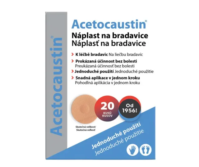 Acetocaustin náplast na bradavice 20ks