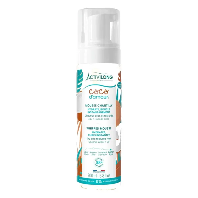 Activilong Coco D´Amour Whipped Mousse 200ml - Kokosová pěna pro definici kudrlin