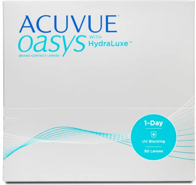 Acuvue Oasys 1-Day with Hydraluxe (90 čoček) +1,50, zakřivení 9-poškozená krabice