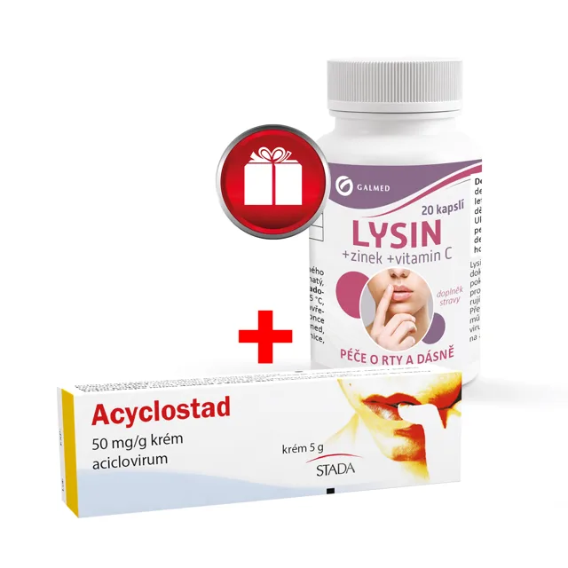 Acyclostad 50mg/g crm 5g+Dárek Lysin  cps 20