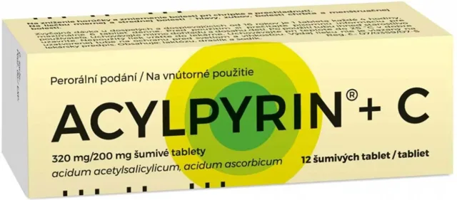ACYLPYRIN + C POR 320MG/200MG TBL EFF 12