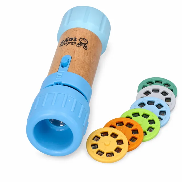 Adam Toys Dětská svítilna s projektorem  – 48 obrázků, 6 disků, modrá, 3+