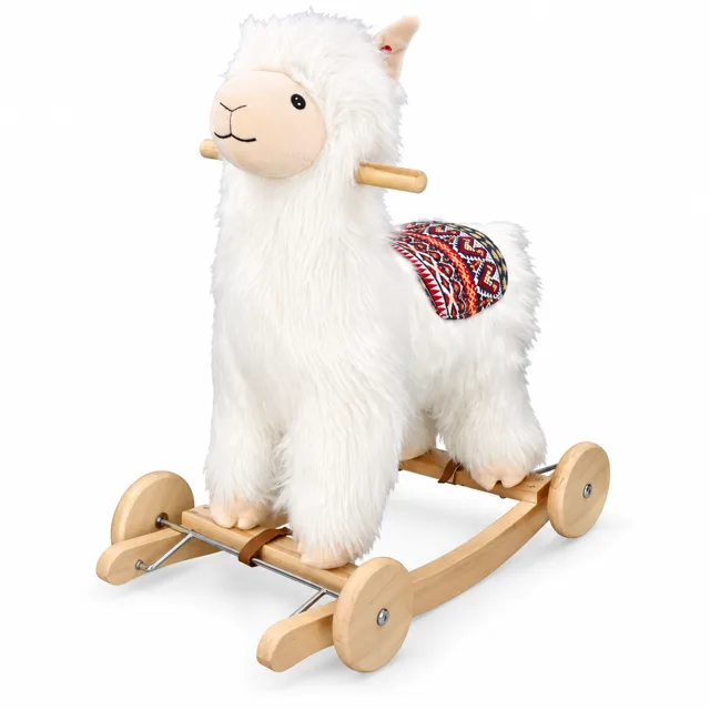 Adam Toys Houpací alpaka se sedlem a melodií – houpadlo 3+