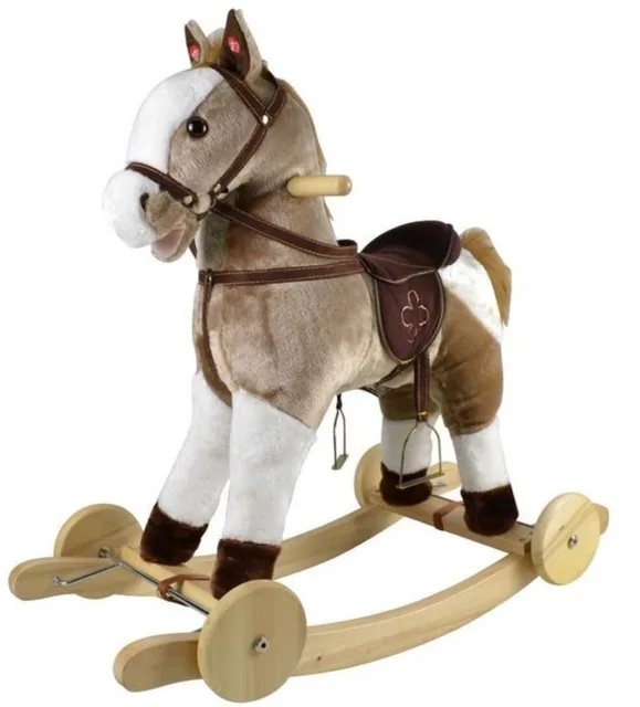 Adam Toys Houpací Koník-Mustang s melodií - béžový