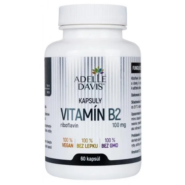 Adelle Davis Vitamin B2-riboflavin, 100 mg, 60 kapslí
