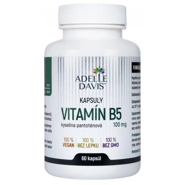 Adelle Davis Vitamin B5 - kyselina pantotenová, 100 mg, 60 kapslí