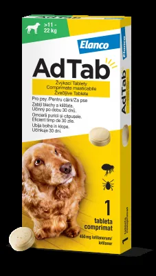 AdTab 450mg žvýkací tablety pro psy >11-22kg 1ks