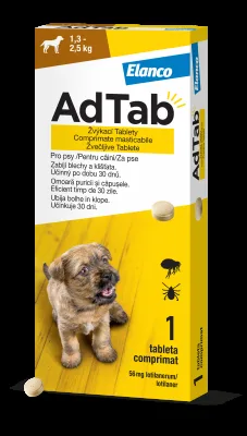 AdTab 56mg žvýkací tablety pro psy 1.3-2.5kg 1ks