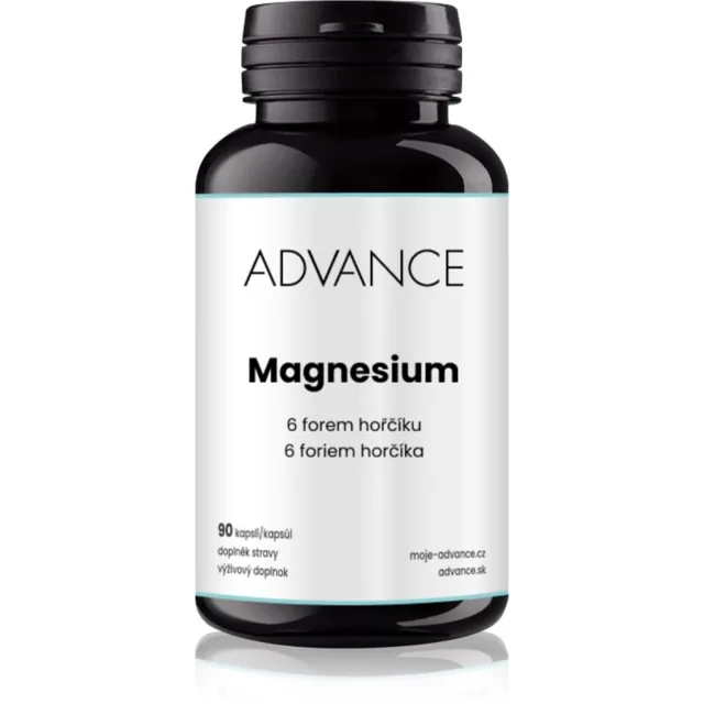 ADVANCE Magnesium kapsle pro podporu snížení míry únavy a vyčerpání, normální stav zubů, kostí a svalů 90 cps