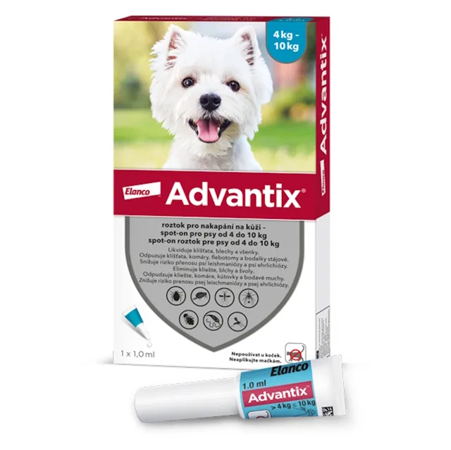 ADVANTIX Spot-on pro psy 4-10 kg 1 ml 1 pipeta