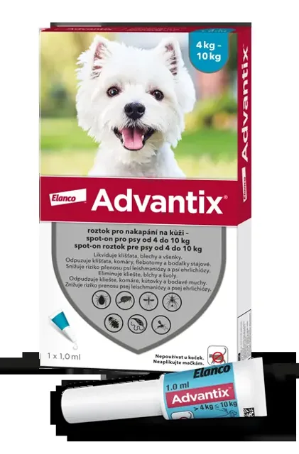 Advantix Spot-on pro psy 4-10 kg 1 x 1 ml