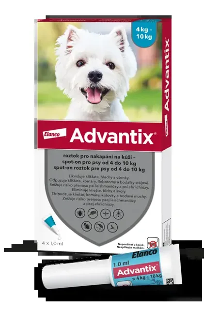 Advantix Spot-on pro psy 4-10 kg 4 x 1 ml
