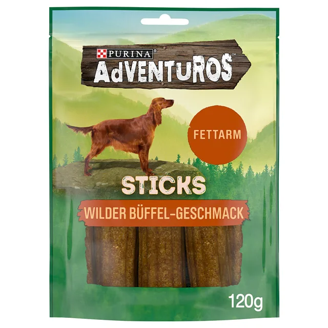 Adventuros Sticks pamlsky divoký buvol - 2 x 120 g