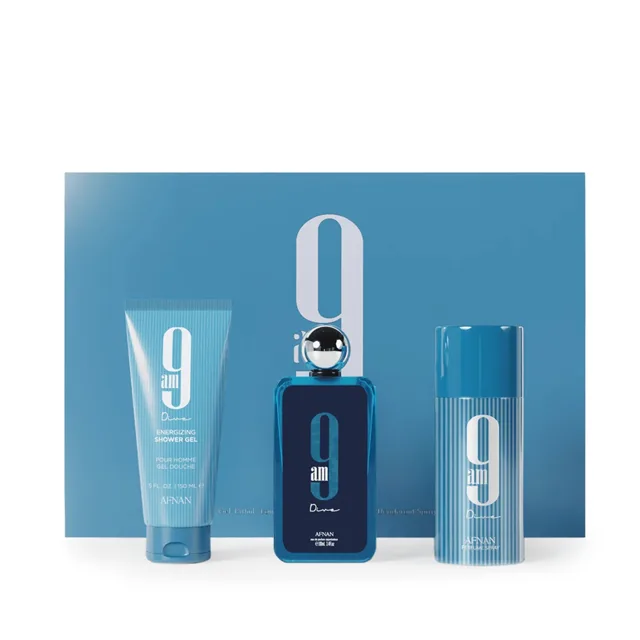 Afnan 9 am Dive EDP 100 ml + DEO ve spreji 150 ml + SG 150 ml UNISEX