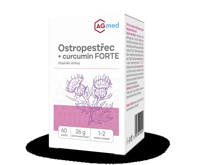 AGmed Ostropestřec + curcumin F0RTE 60 kapslí