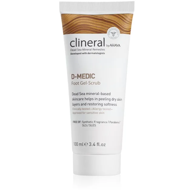 AHAVA Clineral D-MEDIC jemný gelový peeling na nohy 100 ml