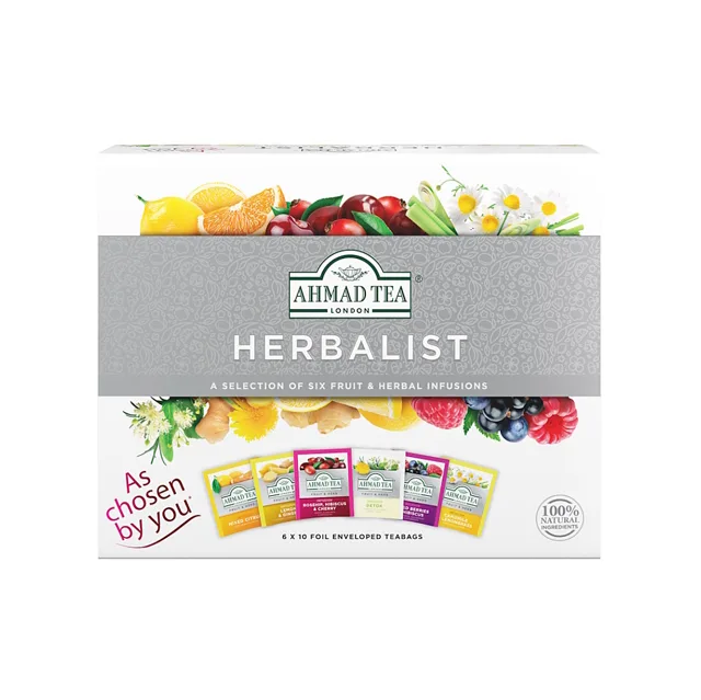 AHMAD TEA Herbalist bylinné a zelené čaje 60 sáčků