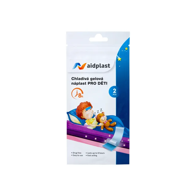 Aidplast Chladivá gelová náplast pro děti 5 x 12 cm 2 ks