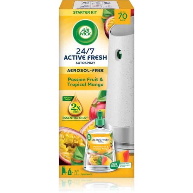 Air Wick Active Fresh Maracuja a tropické mango automatický osvěžovač vzduchu s náplní 228 kg