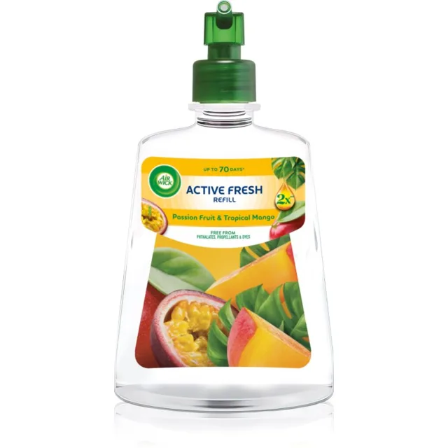 Air Wick Active Fresh Maracuja a tropické mango osvěžovač vzduchu – náhradní náplň 228 ml