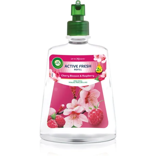 Air Wick Active Fresh Třešňový květ a malina osvěžovač vzduchu – náhradní náplň 228 ml