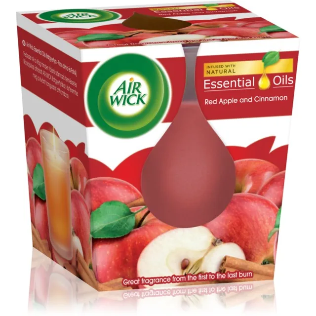 Air Wick Essential Oils Jablko a skořice vonná svíčka 105 g