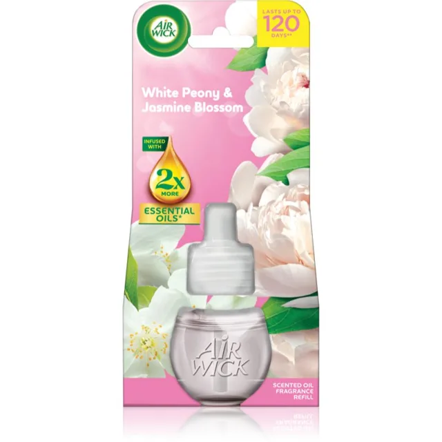 Air Wick Essential Oils Pivoňka a jasmínový květ náplň do elektrického difuzéru 19 ml