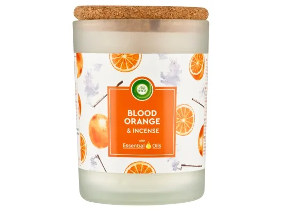 Air Wick Essential Oils svíčka pomeranč & vonná tyčinka 185 g