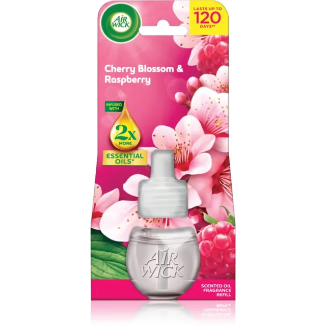 Air Wick Essential Oils Třešňový květ a malina náplň do elektrického difuzéru 19 ml