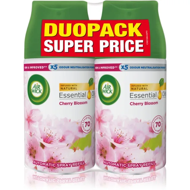 Air Wick Freshmatic Květy třešní osvěžovač vzduchu – náhradní náplň DUO 2x250 ml
