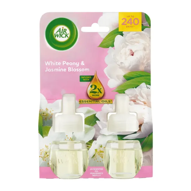 Air Wick Tekutá náplň Essential Oils do elektrického přístroje Pivoňka a jasmínový květ DUO 2 ks