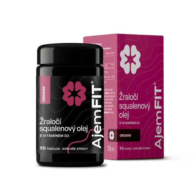 AjemFIT Žraločí Squalenový Olej s vitamínem D3 - 90 tobolek