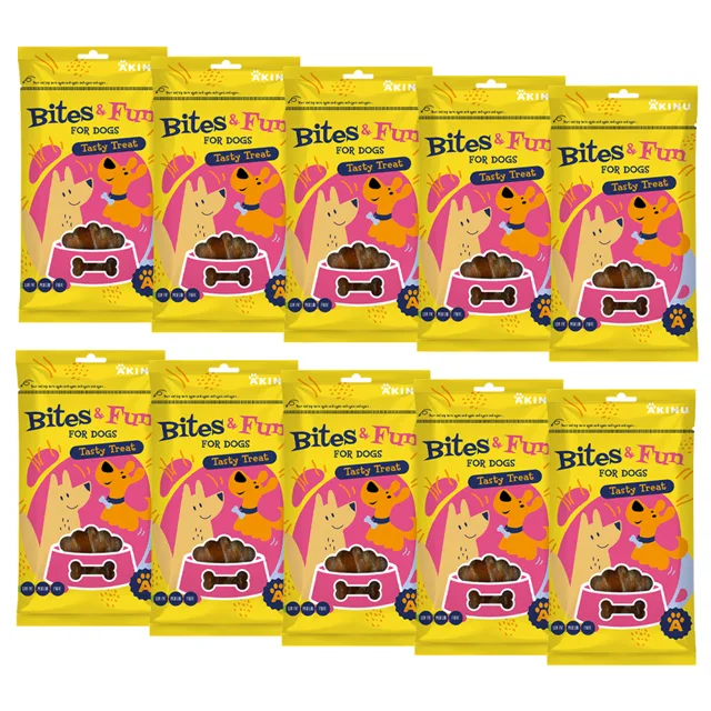Akinu BITES & FUN Kuřecí kousky pamlsek pro psy 10 x 85 g