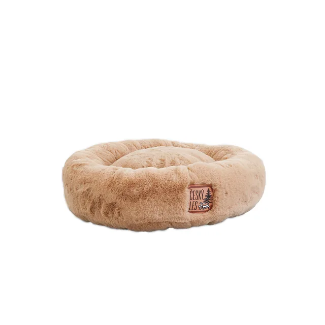 Akinu ČESKÝ LES Plyšový donut pelech pro psy béžový XS 45 cm
