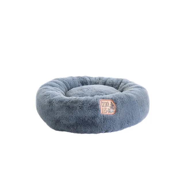 Akinu ČESKÝ LES Plyšový donut pelech pro psy tm. šedý XS 45 cm