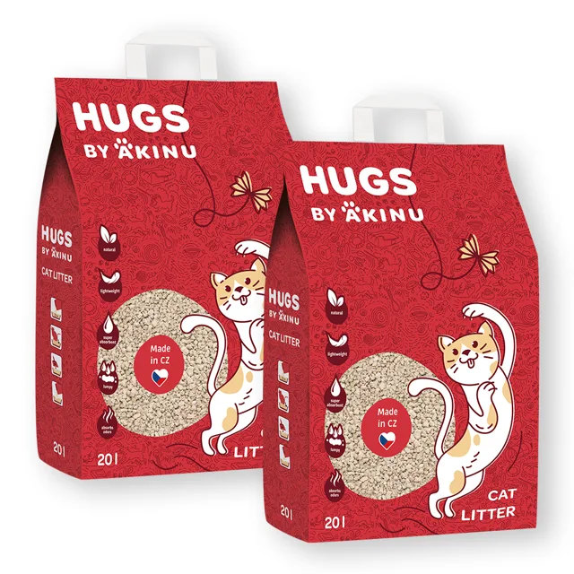 Akinu HUGS by Akinu Křemelinové stelivo pro kočky 2 x 20 l