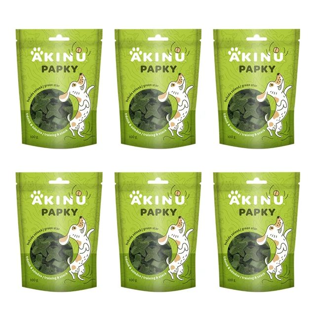 Akinu PAPKY Hvězda zelená pamlsek pro psy 6 x 100 g