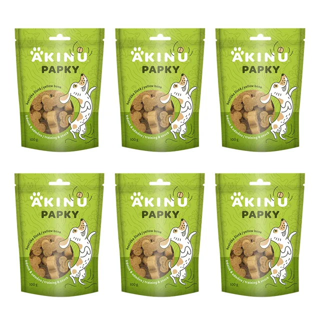 Akinu PAPKY Kostička žlutá pamlsek pro psy 6 x 100 g