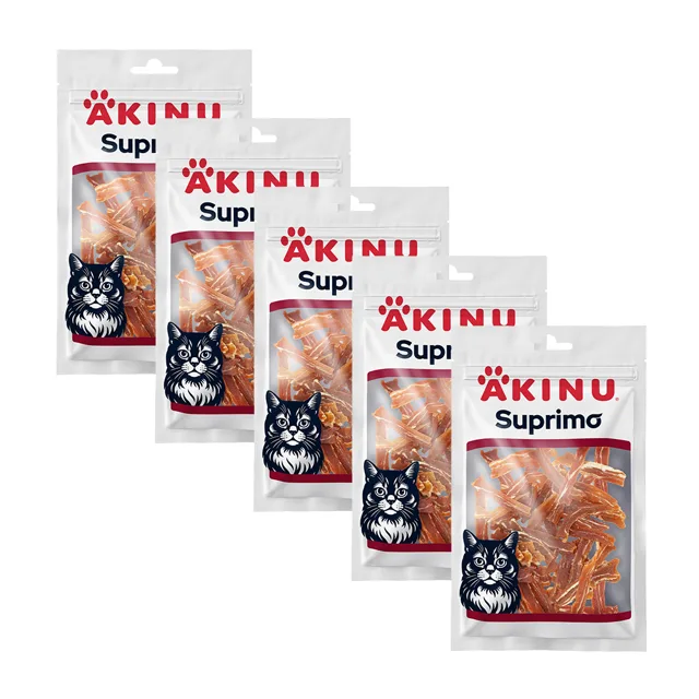 Akinu SUPRIMO Kachní plátky pro kočky mramorované 50 g MTP 5 ks