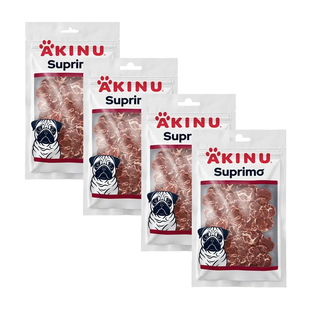 Akinu SUPRIMO Kachní s treskou mini steak pamlsek pro psy 75 g MTP 4 ks