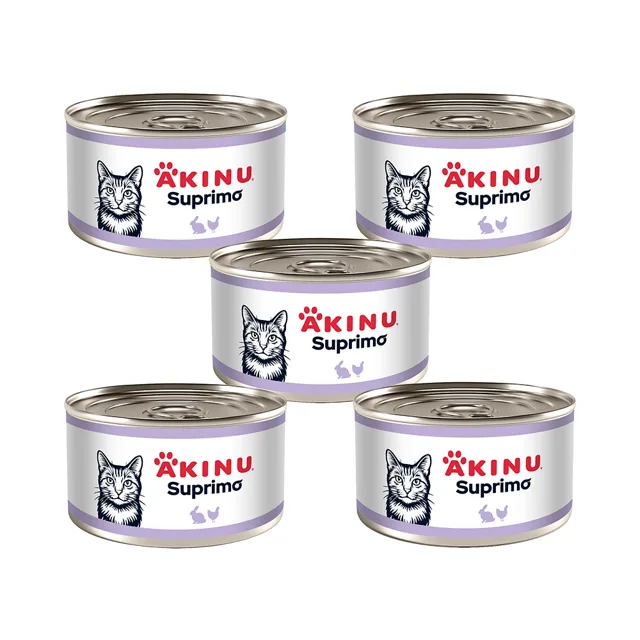 Akinu SUPRIMO Mleté s králičím konzerva pro kočky 200 g MTP 5 ks