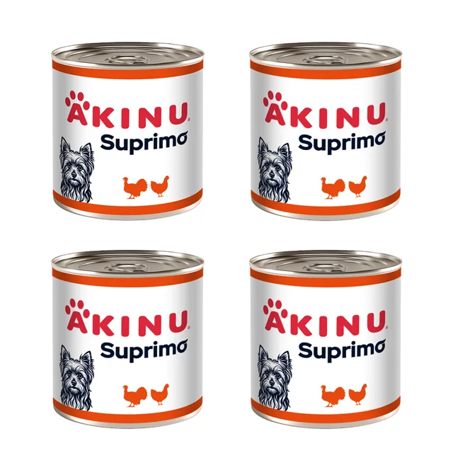 Akinu SUPRIMO Mleté s krůtím konzerva pro psy 400 g MTP 4 ks