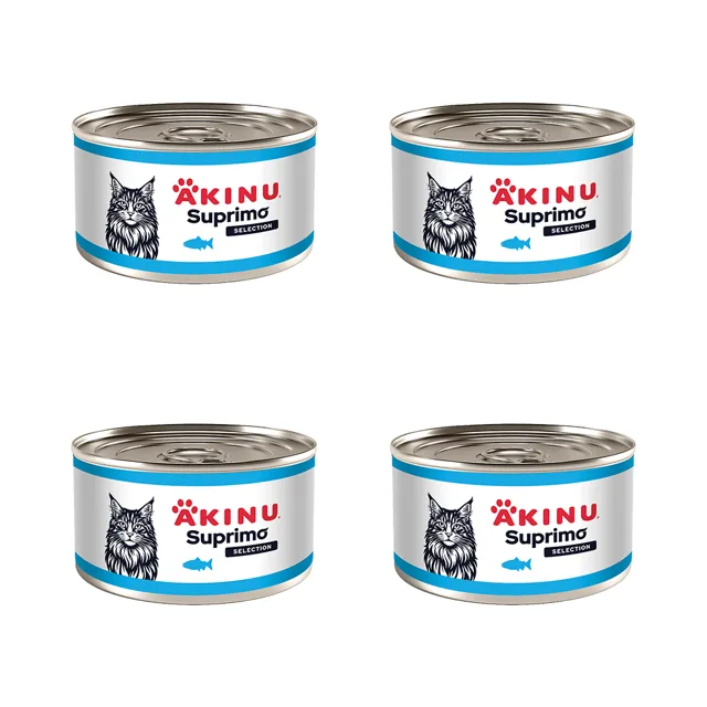 Akinu SUPRIMO SELECTION Losos kousky konzerva pro kočky 200 g MTP 4 ks