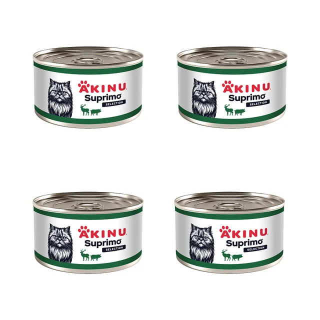 Akinu SUPRIMO SELECTION Vepř. svalovina se zvěřinou pro kočky 200 g MTP 4ks