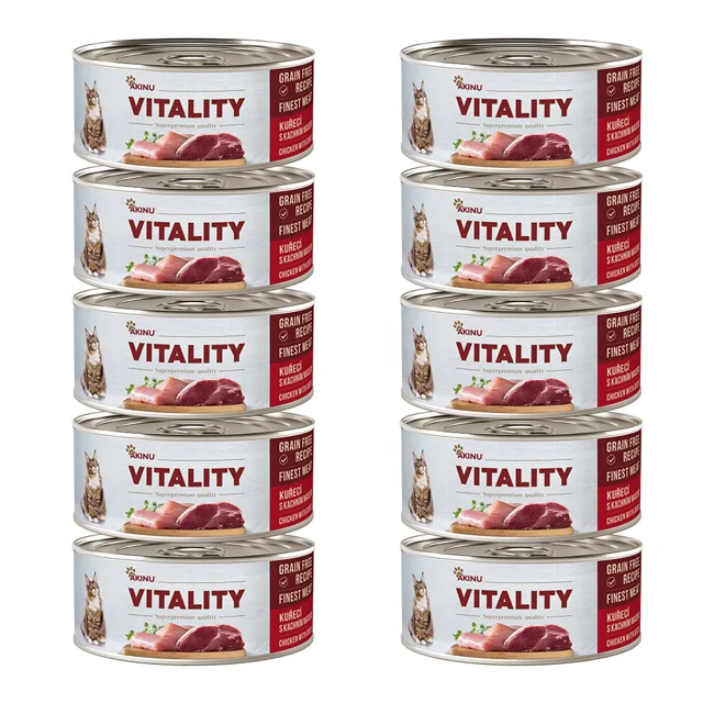 Akinu VITALITY Kuřecí & kachní maso konzerva pro kočky 10 x 70 g