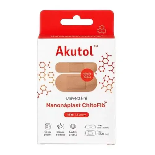 AKUTOL Nanonáplast ChitoFib Univerzál.balení 15 ks