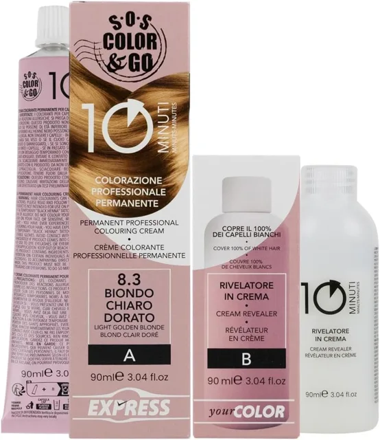 Alama SOS Color & Go 10 Minutes 8.3 Barvení 10min Duo Set 90 + 90 ml sada-8.3 světle zlatá blond