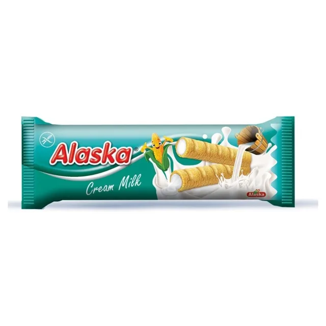 ALASKA Kukuřičné trubičky bez lepku mléčný krém 18 g