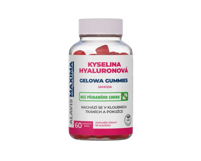 ALAVIS MAXIMA Kyselina Hyaluronová GUMMIES jahoda 60 žvýkacích tablet