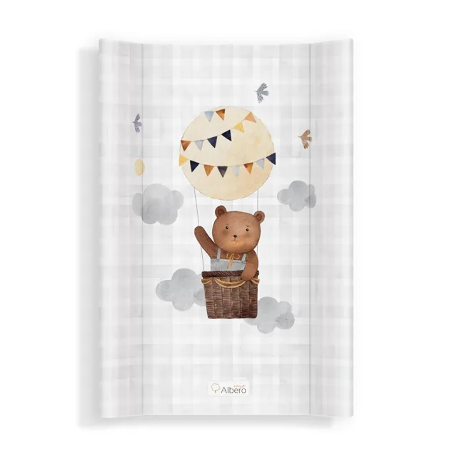 Albero Mio Přebalovací podložka na postýlku, tvrdá, 70×47 cm, Medvěd v balónu